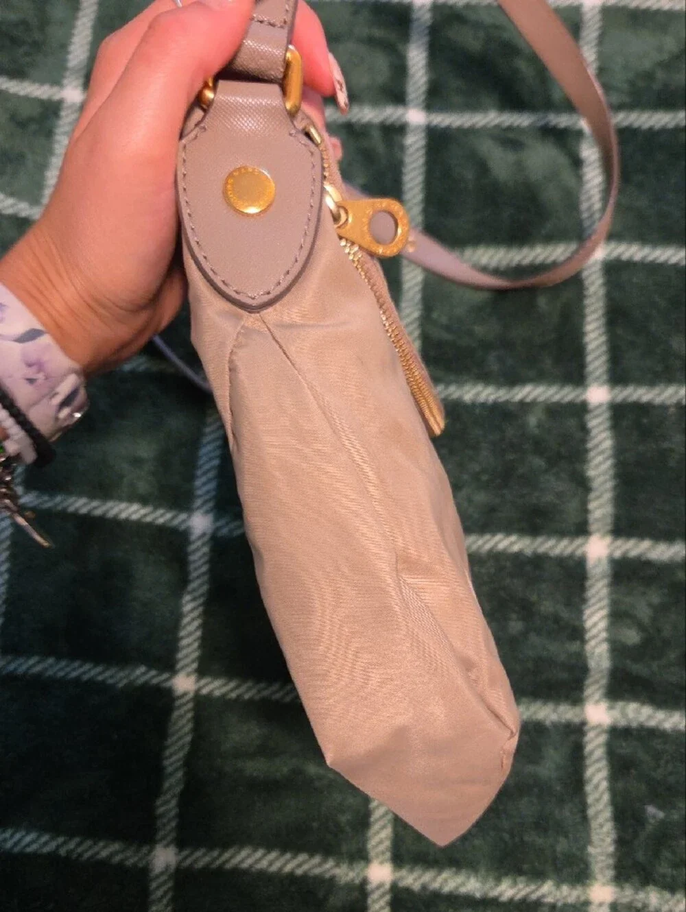 Marc By Marc Jacobs New York Taupe Crossbody Shoulder Bag Gold Hardware